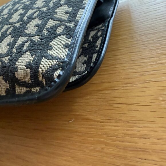 Vintage Christian Dior Diorissimo Leather & Canvas Clutch Bag - Picture 8 of 14